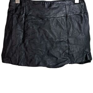 Vintage Black Leather Mini Skirt Wilsons Leather